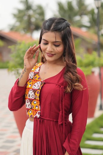 Cotton Lehenga Choli with Flared( Extra-Wide 6 Meters)